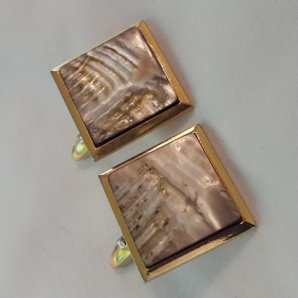 Vintage cufflinks MOP gold tone